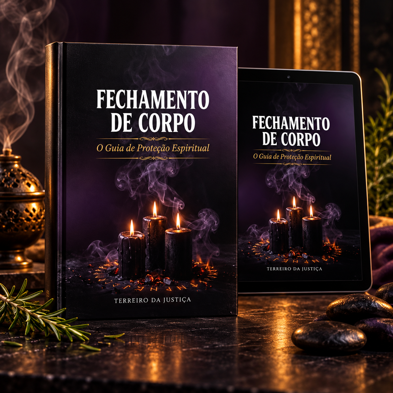 Livro e tablet com o guia Fechamento de Corpo